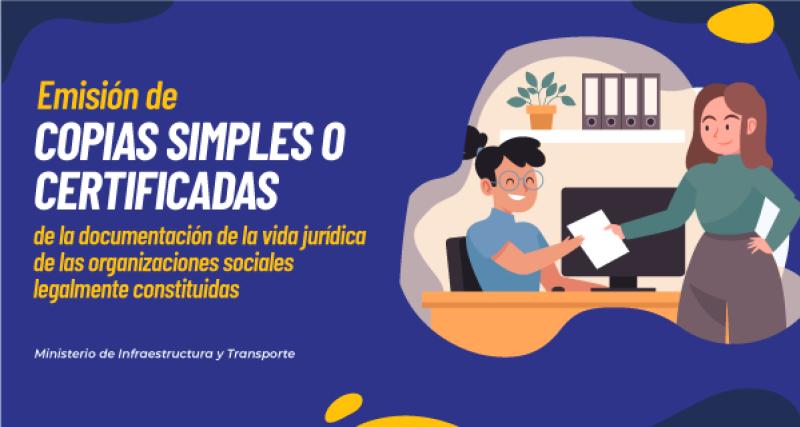 Emisión de copias simples o certificadas de la documentación de la vida jurídica