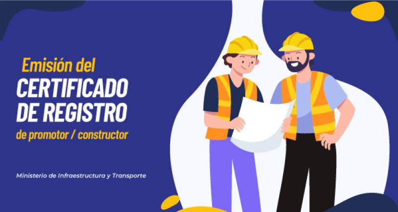 Emisión del certificado de registro de promotor/constructor