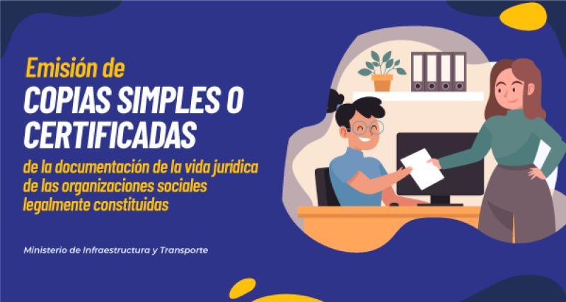 Emisión de copias simples o certificadas de la documentación de la vida jurídica
