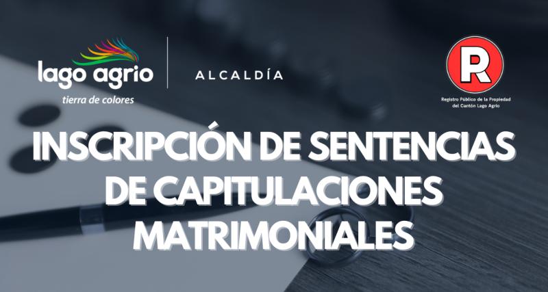 INSCRIPCIÓN DE SENTENCIAS DE CAPITULACIONES MATRIMONIALES