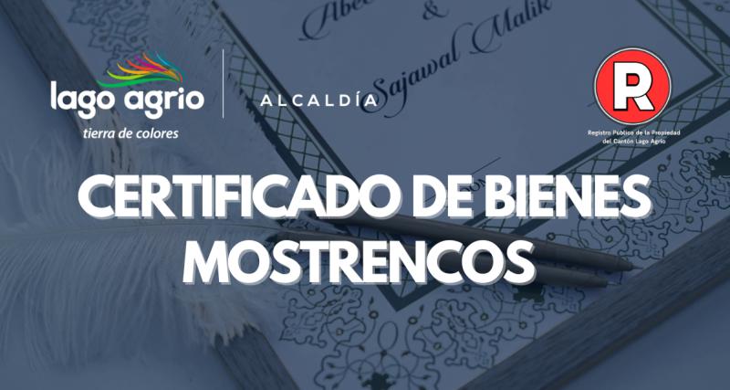 CERTIFICADO DE BIENES MOSTRENCOS DEL REGISTRO DE LA PROPIEDAD Y MERCANTIL GADMLA