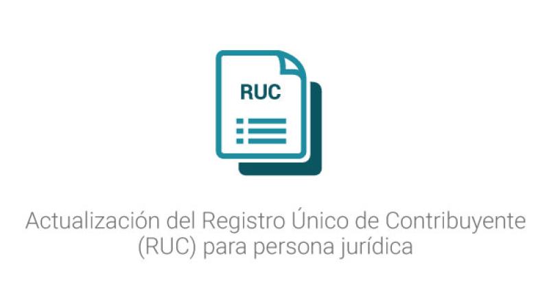 Actualización del Registro Único de Contribuyente (RUC) para persona jurídica