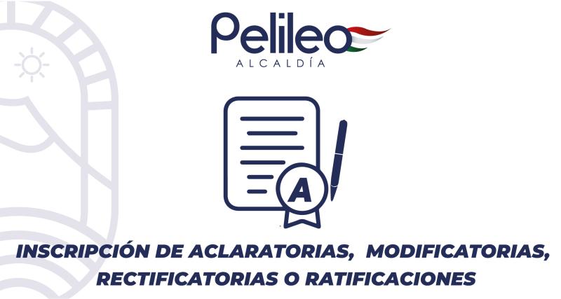Inscripción de aclaratorias, modificatorias, rectificatorias o ratificaciones