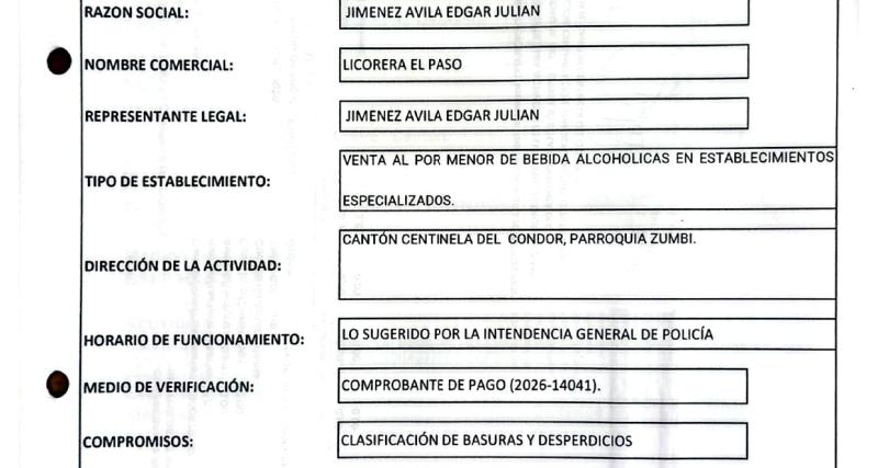 Permiso de Funcionamiento