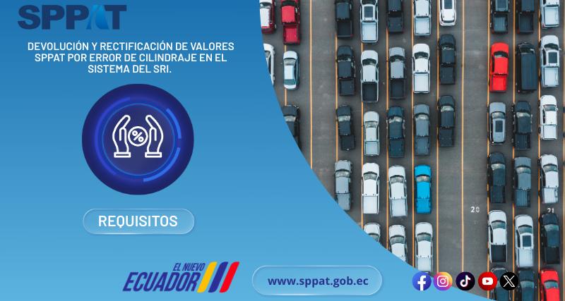 Solicitud de devolución y/o rectificación de valores SPPAT por error de cilindraje en el sistema SRI