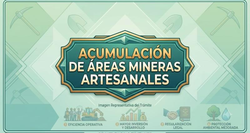 Representación gráfica del proceso de acumulación de áreas de minería artesanal para su cambio al régimen de pequeña minería.