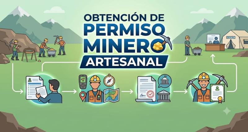 Imagen representativa del proceso de obtención del permiso minero artesanal para la explotación de materiales áridos y pétreo