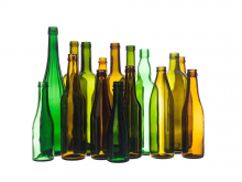 Residuos de botellas de vidrio