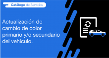 El usuario requirente puede solicitar en la ANT la actualización de cambio de color primario y/o secundario del vehículo