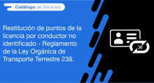 El usuario requirente puede solicitar en la ANT la restitución de puntos de la licencia por conductor no identificado - Reglamento de la Ley Orgánica de Transporte Terrestre 238