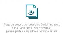 Pago en exceso por exoneración del Impuesto a los Consumos Especiales (ICE) piezas, partes, cargadores persona natural