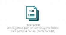 Inscripción del Registro Único de Contribuyente (RUC) para persona natural (contador CBA)