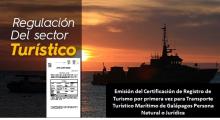 Emisión del Certificación de Registro de Turismo por primera vez para Transporte Turístico Marítimo de Galápagos Persona Natural o Jurídica
