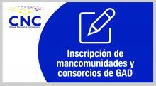 Inscripción del convenio de conformación de mancomunidades o consorcios