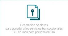 Generación de claves para acceder a los servicios transaccionales SRI en línea para persona natural