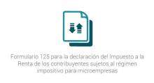 Formulario 125 para la declaración del Impuesto a la Renta de los contribuyentes sujetos al régimen impositivo para microempresas