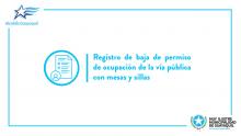 Registro de baja de permiso de ocupación de la vía pública con mesas y sillas