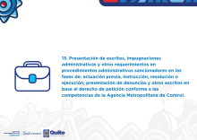 Presentación de escritos, alegatos, recurso extraordinario de revisión del acto administrativo,  escritos encaminados a la ejecución de la resolución que puso fin al procedimiento Administrativo Sancionador.