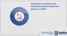 Autorización de boletaje para espectáculos públicos deportivos en el DMQ.