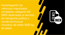 El usuario puede solicitar a la ANT homologación de vehículos importados completos categoría M2 INEN destinados al servicio de transporte público y comercial