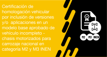 El usuario requirente puede solicitar en la ANT la Inclusión de versiones y/o aplicaciones de modelo base de aprobado de vehículo incompleto - chasis motorizados para carrozaje nacional en categoría M2 y M3 INEN