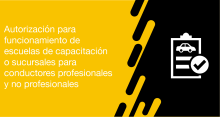 El usuario requirente puede solicitar a la ANT la autorización para funcionamiento por primera vez de escuelas de capacitación o sucursales para conductores profesionales y no profesionales