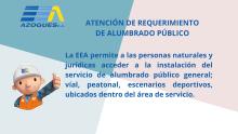 Atención de requerimientos de Alumbrado Público