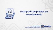 Inscripción de un inmueble en arrendamiento en el DMQ