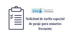Solicitud de tarifa especial de peaje para usuarios frecuente