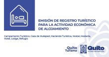 Emisión de Registro Turístico para la actividad económica de Alojamiento en el Distrito Metropolitano de Quito