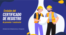 Emisión del certificado de registro de promotor/constructor