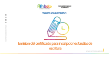 Certificado para inscripciones tardías de escritura