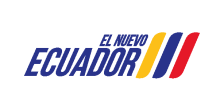 Logotipo de ‘El Nuevo Ecuador’, compuesto por el texto en color azul y tres franjas inclinadas en amarillo, azul y rojo