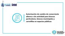Autorización de cambio de comerciante alterno o de actividad para kioscos  particulares, kioscos municipales y carretillas en espacios públicos