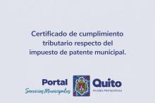Certificado de cumplimiento tributario respecto del impuesto de patente municipal